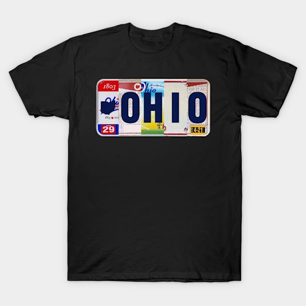 Ohio License Plates T-Shirt by stermitkermit